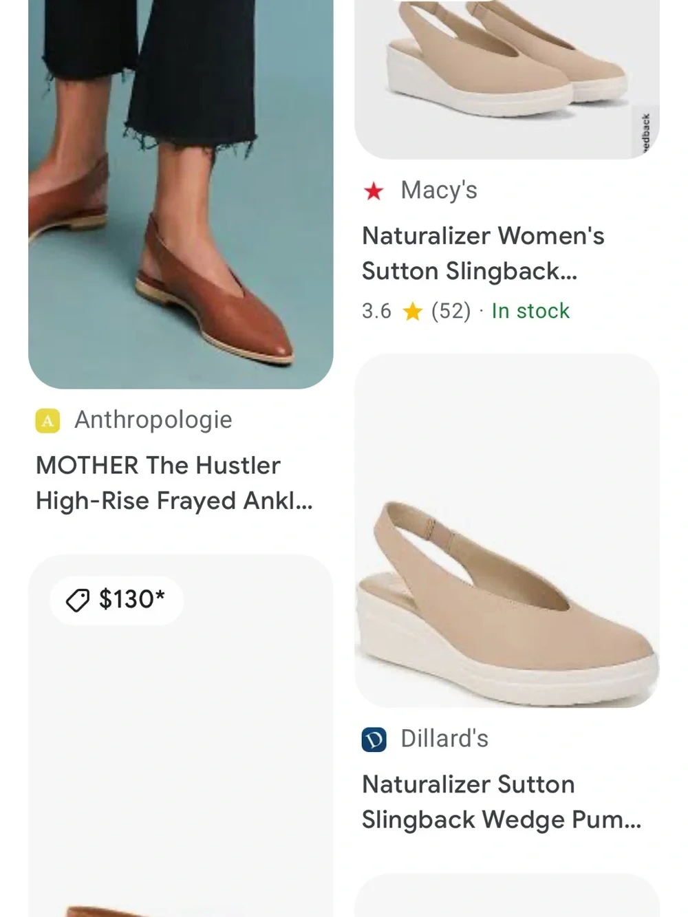 Naturalizer Women's Sutton Slingback Leather Wedges